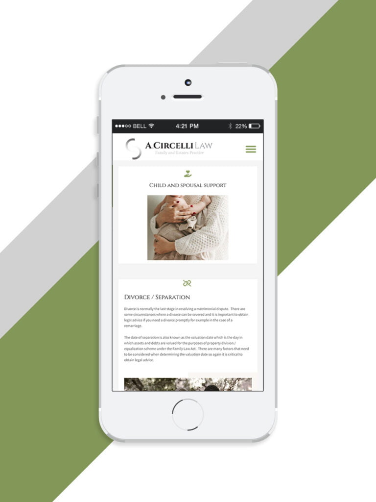 Custom web designer for Circelli Law web designer near me